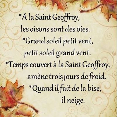 Dictons * Fête Geoffroy * grille prénom !