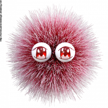 Tube animal imaginaire "Boule de poil" multicolore