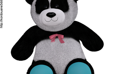 Tube d'ours en peluche panda (render-image)