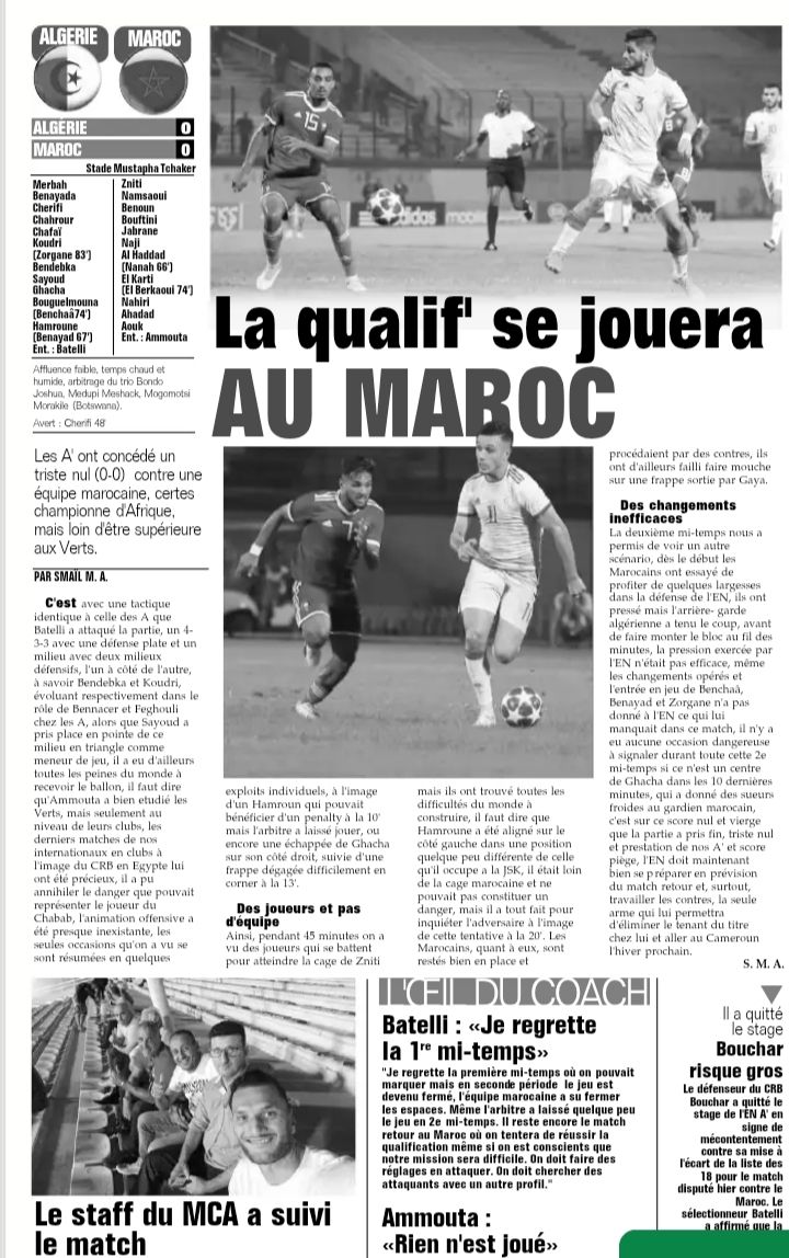 Samedi 21.9.2019 éliminatoires de la CHAN Aller au Stade 