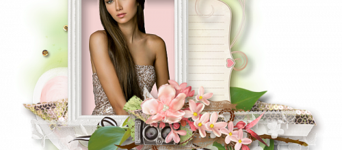  Jolie femme et fleurs .