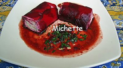 Roulé de betterave aux deux fromages frais et sa vinaigrette