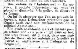 Une victime de l'Antoinisme (Journal de Charleroi, 28 avril 1914)