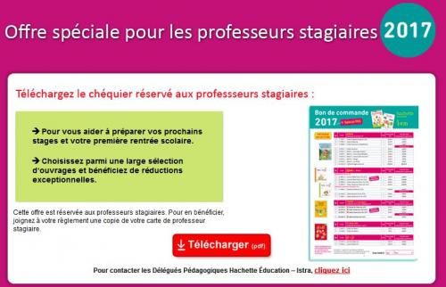 Chéquier réduction stagiaire 2017