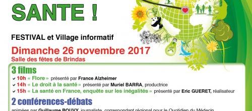 Date à retenir: dimanche 26 novembre à Brindas Festival "Au nom de la santé!"