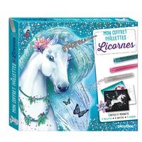Ebooks télécharger anglais Mon coffret paillettes Licornes  - Avec 2 cartes à gratter scintillantes, 3 cartes à pailleter, 5 cartes à colorier, 1 sylet, 8 magnets, 3 tubes paillettes ePub PDF par