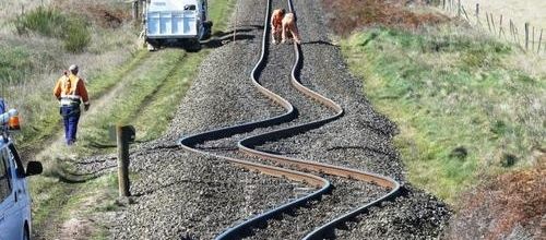 Attention, virage dangereux sur la voie ferrée