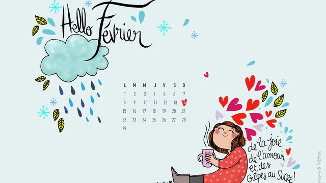 Le calendrier du mois de février