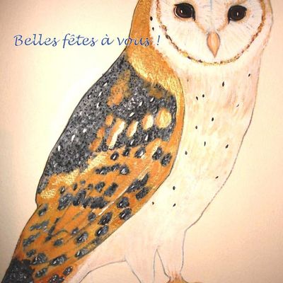 Joyeuses Fêtes avec la Chouette Effraie et Solstice d'hiver !