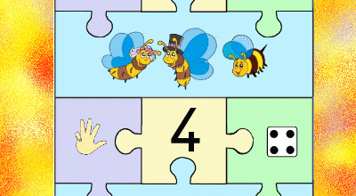 Frise numérique illustrée de 1 à 10