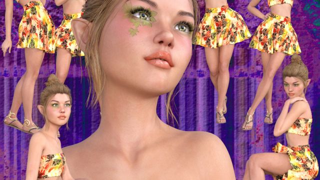 Daphne : Tube fille elfe (image-poser)