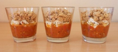  Verrine crumble compotée tomates fêta