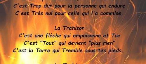 LA TRAHISON...