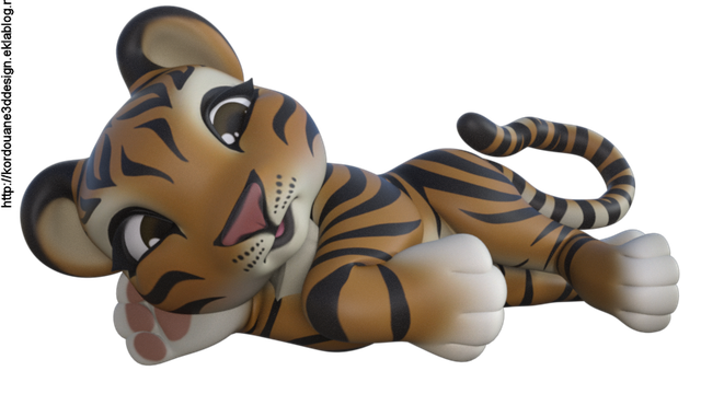 Tube de tigre Toon (render-image)