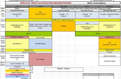 * Emploi du temps 2015 2016