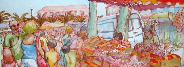 Samedi - Le tableau du samedi : Le marché dans mon village