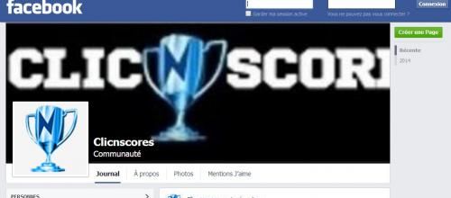 La page Facebook de ClicnScores