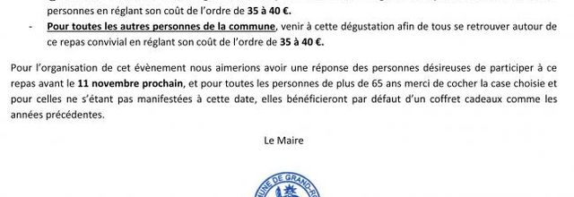 Repas des anciens et colis de Noël
