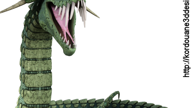 Tube de monstre rampant vert (render)
