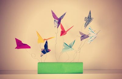 Do It Yourself : Le mobile "Envol de papillons" {Origami}