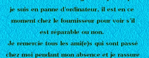 LE MOTIF DE MON ABSENCE