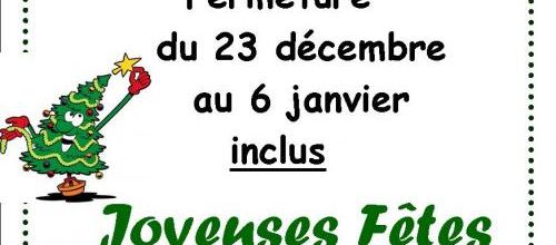 Fermeture Vacances Noël Joyeuses Fêtes