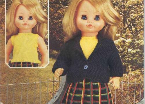 Cathy..ensemble tricot poupée 35 /40 / 45 cms