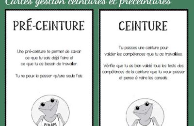 Des cartes pour la distribution des ceintures et des pré-ceintures PIDAPI