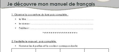 Découvrir son manuel de français et de mathématiques