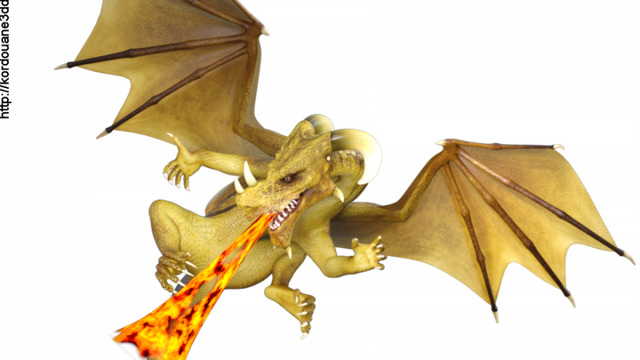 Tube de dragon jaune crachant du feu