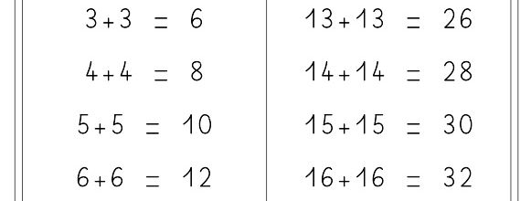 Leçon maths CE1 : les grands doubles