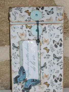 Scrap / Pochette au papillon bleu
