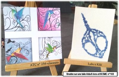 ATC "Jolis Ciseaux de broderie fantaisie" chez Manou