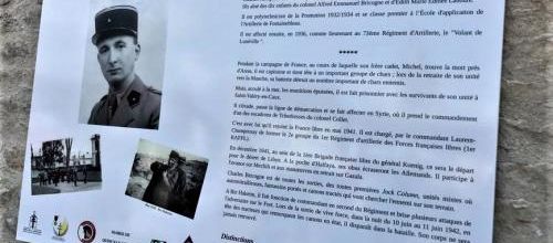 * 17 septembre 2022. Charles BRICOGNE, 1er Régiment d'Artillerie, honoré à Quincy-le-Vicomte (21)