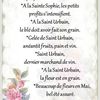 Dictons et Fête du jour Sophie + grille prénom !