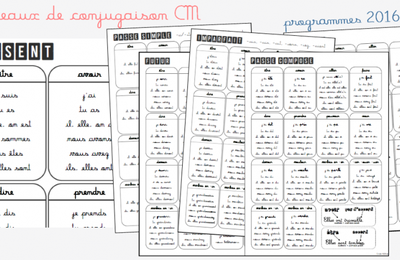 Tableaux de conjugaison CM - programmes 2016