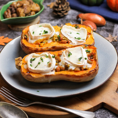 Butternut farcie au marron et fromage de chèvre