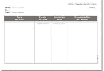 Fiche de suivi des APC 