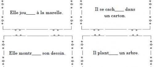 Jeu de cartes : terminaisons du présent verbes du 1er groupe