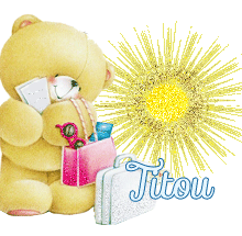 603 - Départ de l' ours - vacances, repos, signature, gif anime