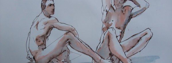 Vendredi - Deux poses assises, modèle masculin
