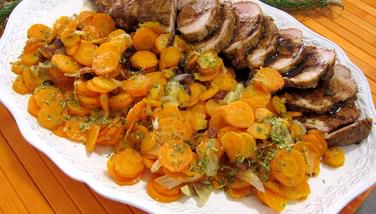 Mignon de porc aux carottes et sa sauce aux clémentines