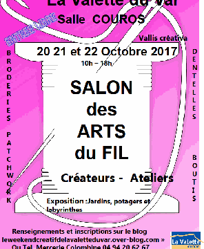 Salon des arts du fil du 20 au 22 octobre à La Valette