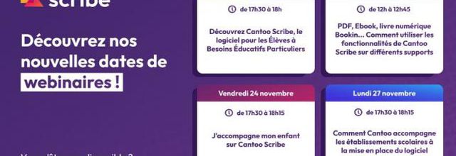 Cantoo Scribe : les webinaires de formation en novembre