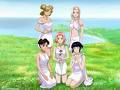 Les filles en tenues blanches