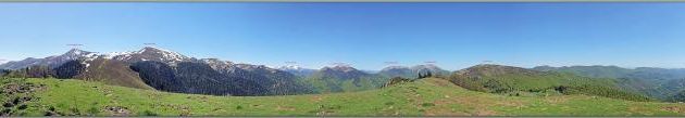 Randonnée au pays des ours : panorama 360° pris de Pale Grande, crête séparant la Haute-Garonne et l'Ariège - Couledoux - 31