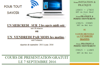 RENCONTRE PRESENTATION COURS INFORMATIQUE