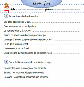 Travail de la dictée - Devinettes