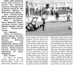 2008 MCA: 2ème Participation en coupe de la CAF 