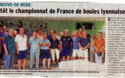 Réception au Boulodrome pour le championnats de France Quadrette